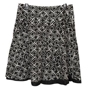 The Limited Womens A-Line Skirt Size 6 Black White Geometric Print Sequin Accent